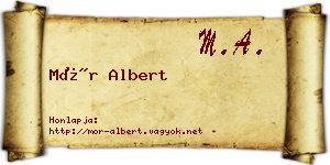 Mór Albert névjegykártya