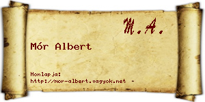 Mór Albert névjegykártya