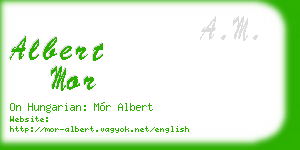 albert mor business card