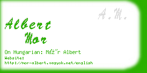 albert mor business card